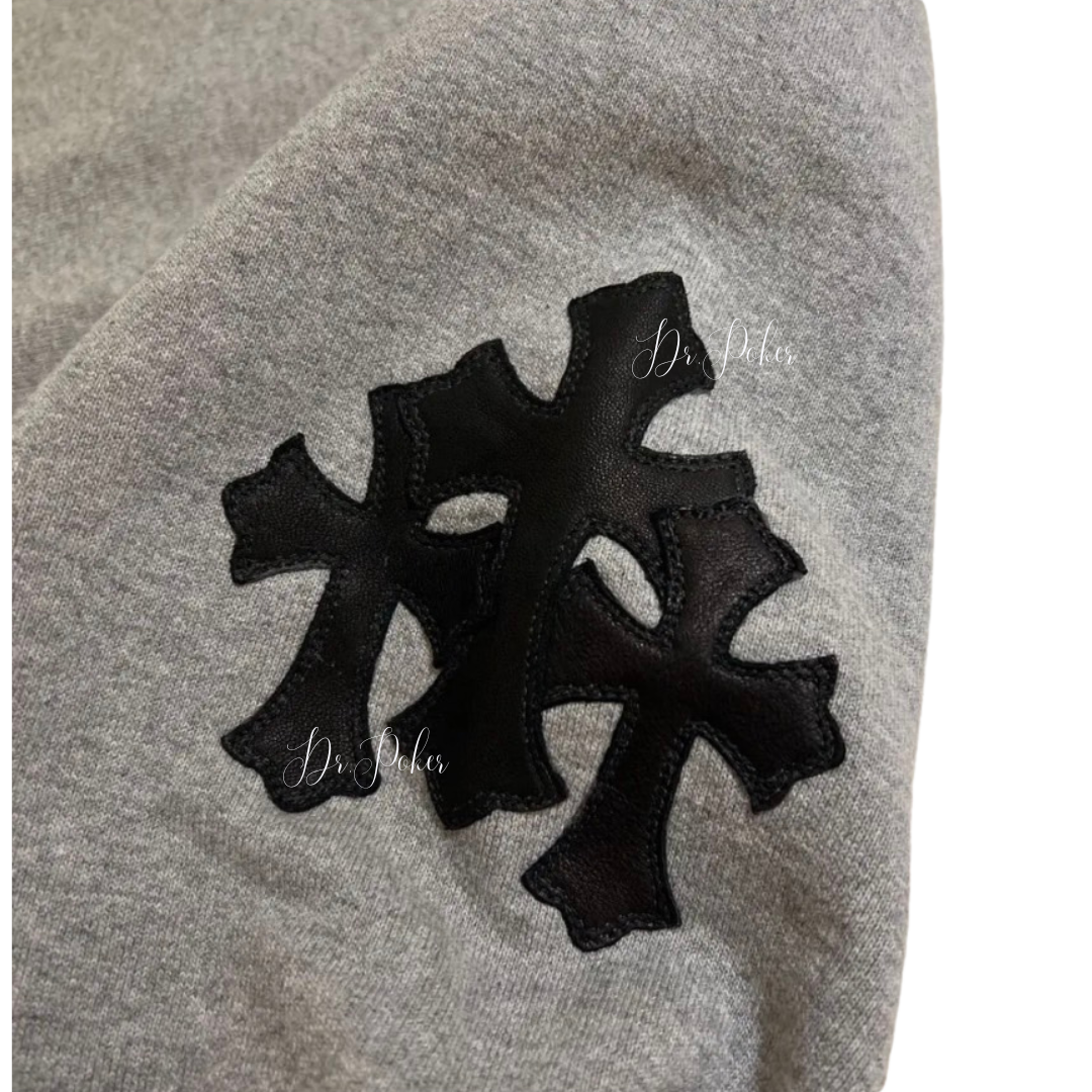 【新品未使用】Y NOT Cross Leather Patch Cashmere Sweatshirts