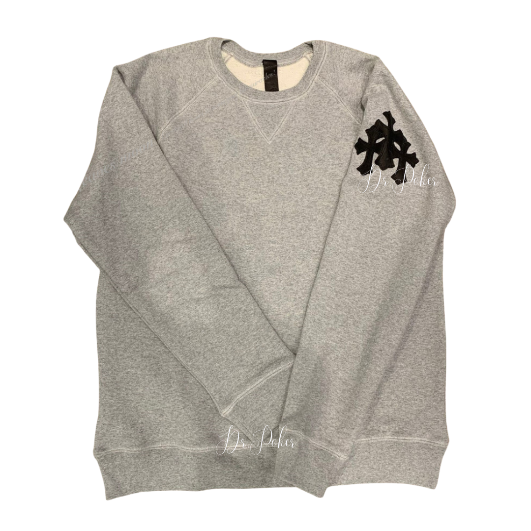 【新品未使用】Y NOT Cross Leather Patch Cashmere Sweatshirts