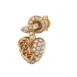 【新品未使用】Heart Gold Drop Earring with Diamond