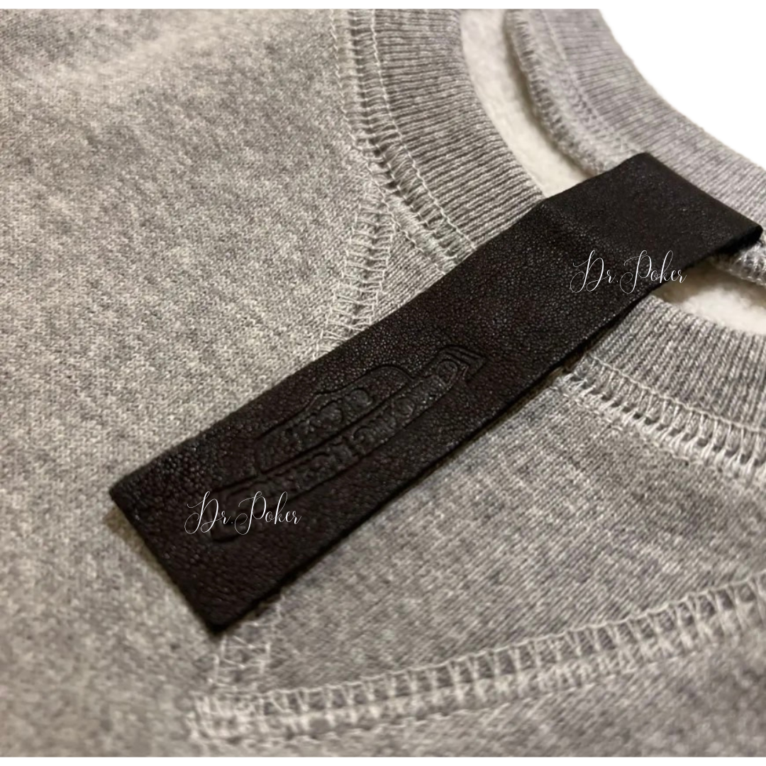 【新品未使用】Y NOT Cross Leather Patch Cashmere Sweatshirts