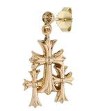 【新品未使用】3 CH Cross Gold Drop Earring